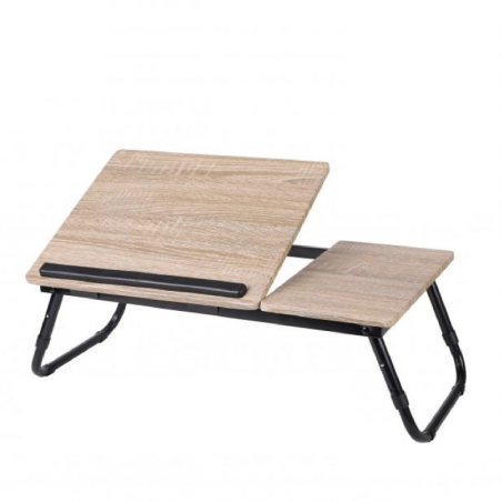 Plateau Multifonction Pliable et Réglable 58 x 38 x H21 cm - Support Ordinateur et Table d'Appoint