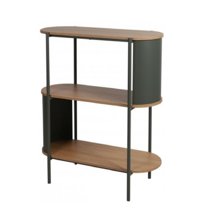 Étagère Gigi 3 Niveaux - 80 x 33,8 x H95 cm - Effet Bois et Noir