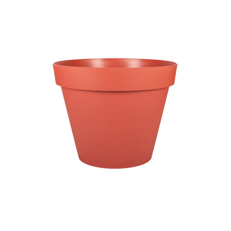 Pot de Fleurs Toscane - Orange Terre Battue - Diam 29,5 x H 24 cm - 10 L - Recyclé 90 % - Fabrication Française