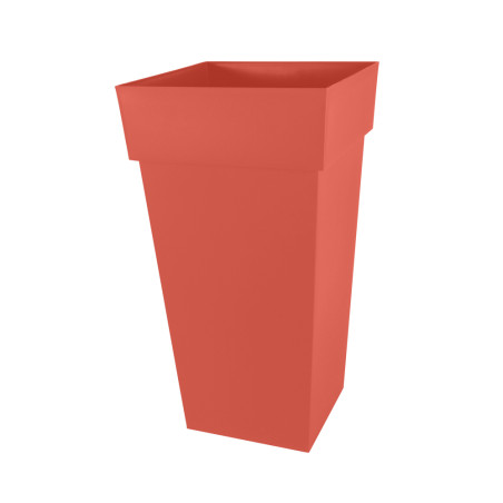 Pot Carré XXL Toscane - Orange Terre Battue - 44 x 44 x 80,5 cm - 98 L - Garantie 7 Ans - Fabrication Française