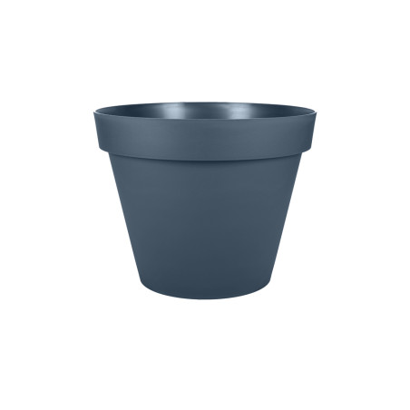 Pot de Fleurs Toscane - Bleu Jean - Diam 29,5 x H 24 cm - 10 L - Recyclé 90 % - Fabrication Française