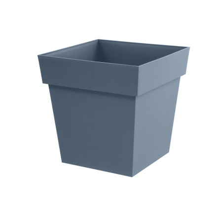 Pot Carré Toscane - Bleu Jean - 39 x 39 x 39 cm - 38 L - Garantie 7 Ans - Fabrication Française