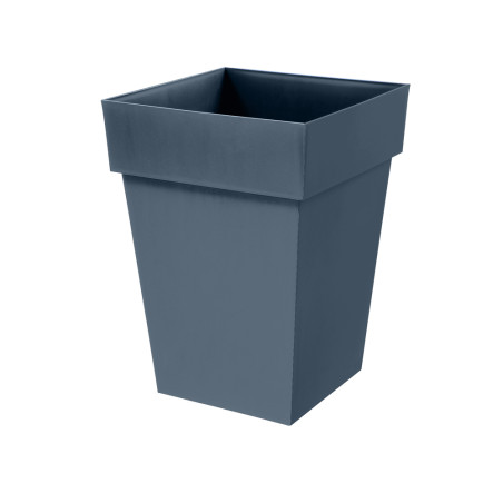 Pot Mi-Haut Carré Toscane - Bleu Jean - 39 x 39 x 53 cm - 51 L - Garantie 7 Ans - Fabrication Française