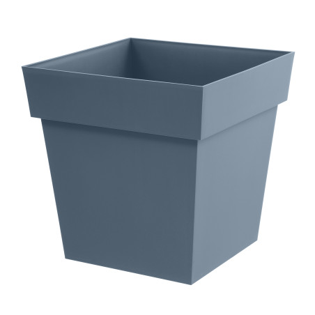 Pot Carré Toscane 50 - Bleu Jean - 49,5 x 49,5 x 52,5 cm - 87 L - Garantie 7 Ans - Fabrication Française
