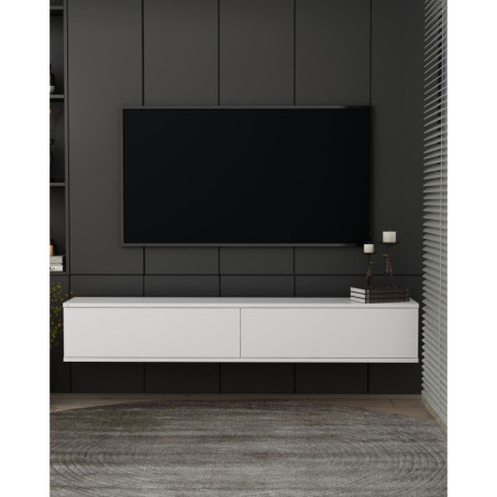 Meuble TV - 120 x 26 x 30 cm - Blanc