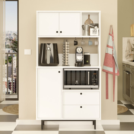 Meuble de Rangement avec Étagères - 88 x 161 x 36 cm - Blanc