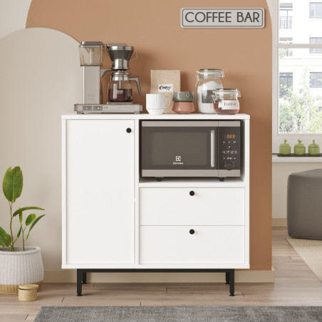 Meuble de Rangement avec Étagères - 88 x 85 x 36 cm - Blanc