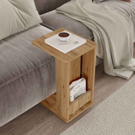 Table d'Appoint à Roulettes - 32 x 42 x 55 cm - Pin Atlantique