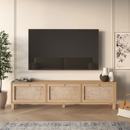 Meuble TV avec Portes - 180 x 46 x 32 cm - Chêne