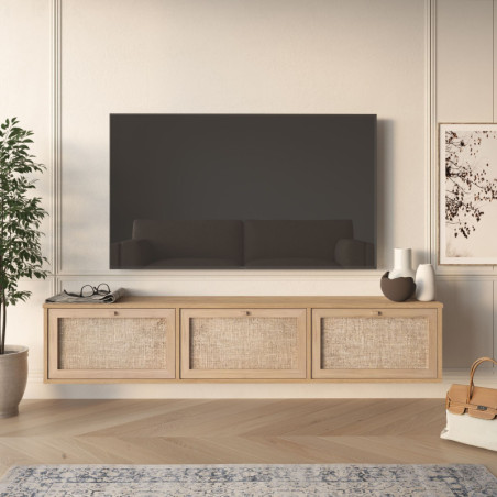 Meuble TV avec Portes - 180 x 36 x 32 cm - Chêne