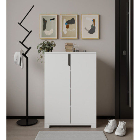 Meuble à Chaussures avec Étagères - 60 x 97 x 34 cm - Blanc