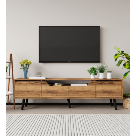 Meuble TV avec Étagères - 180 x 48 x 30 cm - Noyer