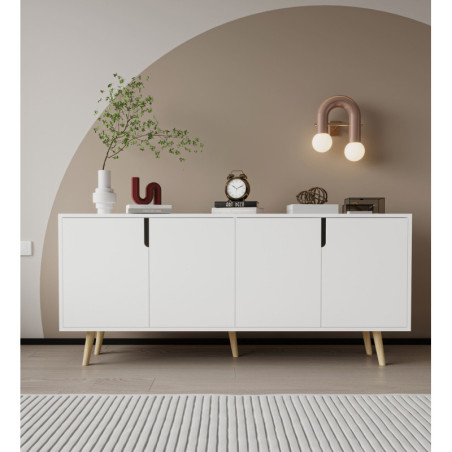 Console d'Entrée avec Étagères - 180 x 80 x 45 cm - Blanc