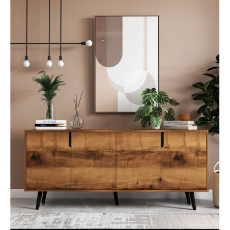Console d'Entrée avec Étagères - 180 x 80 x 45 cm - Noyer