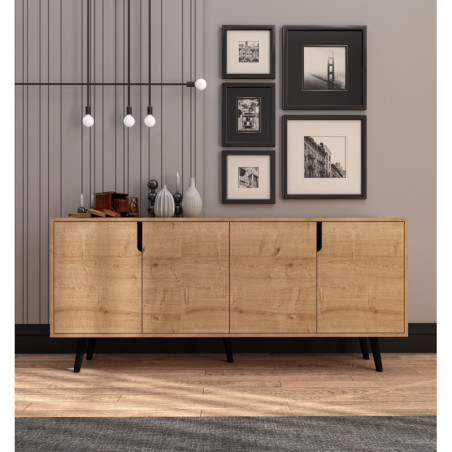 Console d'Entrée avec Étagères - 180 x 80 x 45 cm - Chêne Saphir