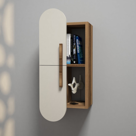 Étagère Murale - 35 x 60 x 22 cm - Noyer et Crème