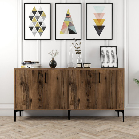 Console d'Entrée avec Étagères - 160 x 78 x 35 cm - Noyer