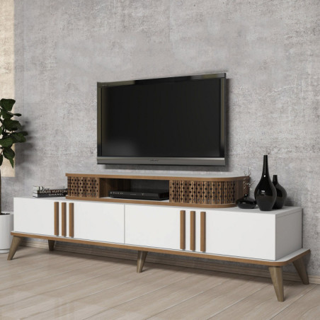 Meuble TV - 168 x 52 x 39 cm - Blanc