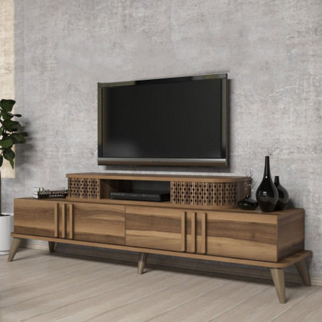 Meuble TV - 168 x 52 x 39 cm - Noyer