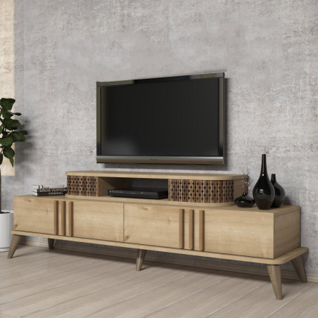 Meuble TV - 168 x 52 x 39 cm - Décor Chêne