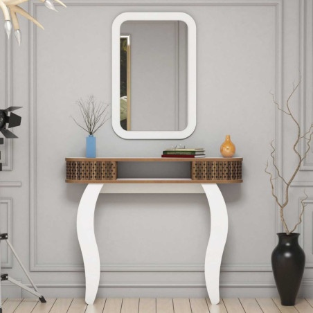 Buffet avec Miroir - 105 x 85 x 30 cm - Blanc