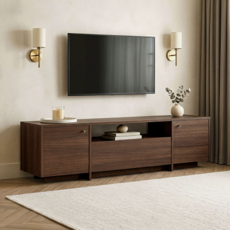 Meuble TV - 180 x 46 x 35 cm - Noyer
