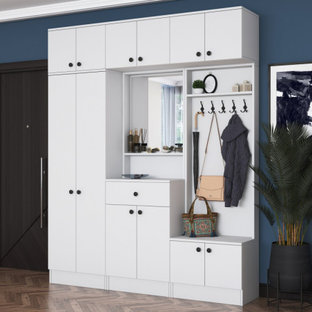 Meuble d'Entrée - 180 x 226 x 36 cm - Blanc