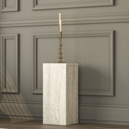 Table d'Appoint - 20 x 45 x 18 cm - Effet Travertin