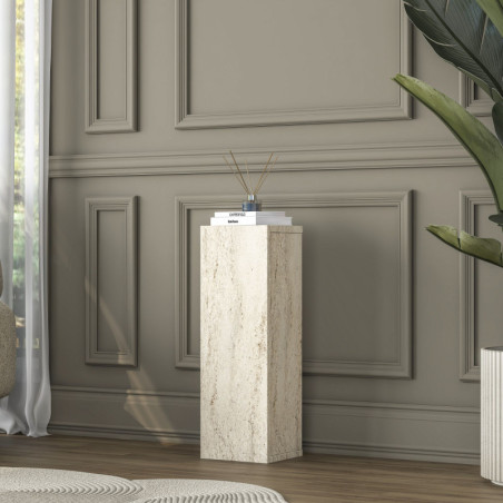 Table d'Appoint - 20 x 60 x 18 cm - Effet Travertin