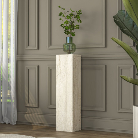 Table d'Appoint - 20 x 80 x 18 cm - Effet Travertin