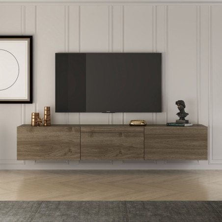 Meuble TV - 150 x 30 x 32 cm - Noyer