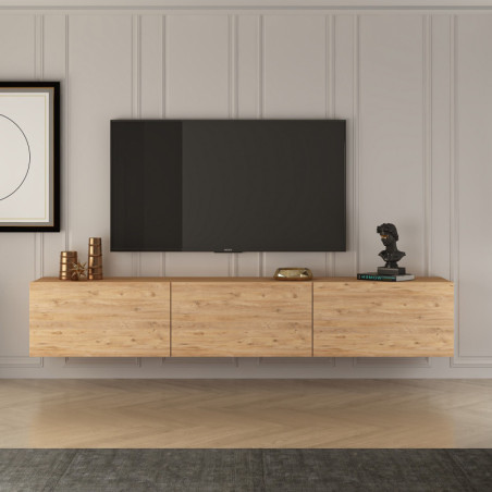 Meuble TV - 150 x 30 x 32 cm - Décor Pin Atlantique