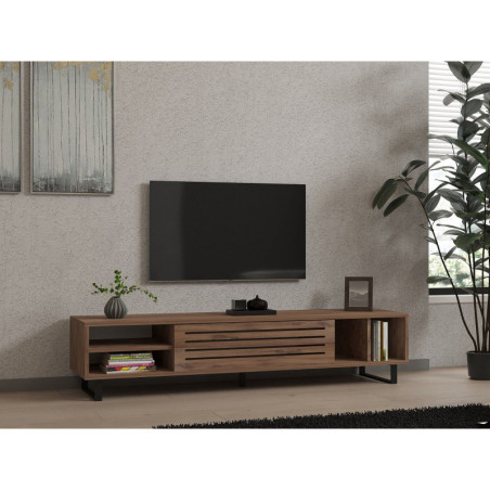 Meuble TV - 160 x 35 x 40 cm - Décor Pin Atlantique