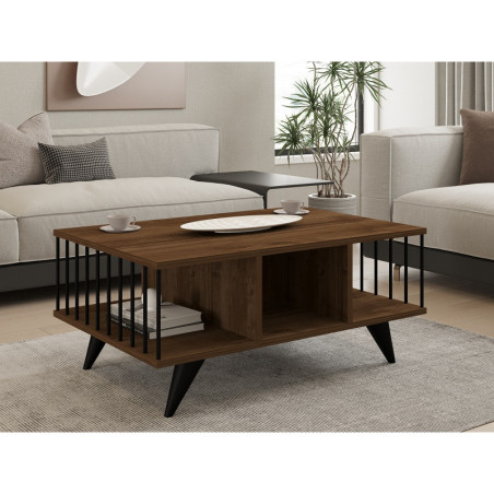Table Basse - 90 x 40 x 60 cm - Noyer