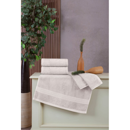 Lot de 2 Serviettes de Toilette - 50 x 90 cm - Écru