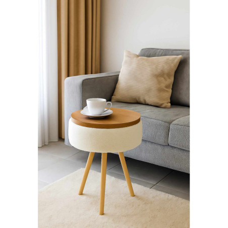 Table d'Appoint Ronde - Ø 33 cm - H 45 cm - Blanc