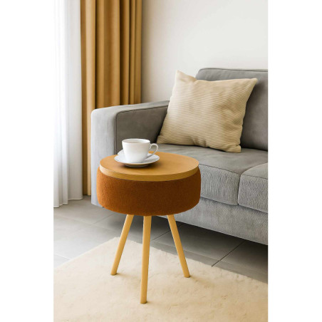 Table d'Appoint Ronde - Ø 33 cm - H 45 cm - Marron