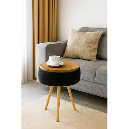 Table d'Appoint Ronde - Ø 33 cm - H 45 cm - Noir