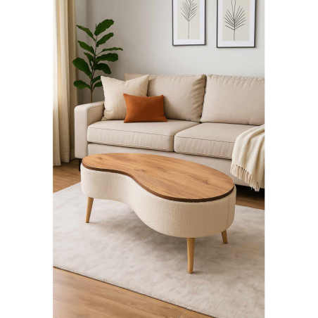 Table Basse - 98 x 45 x 50 cm - Beige