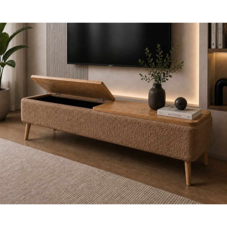 Meuble TV avec Rangement - 120 x 45 x 30 cm - Marron