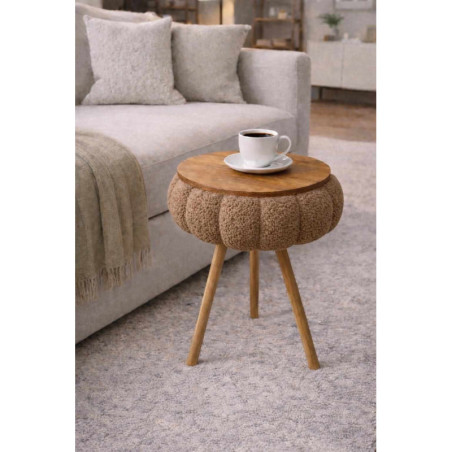 Table d'Appoint Ronde - Ø 33 cm - H 45 cm - Marron