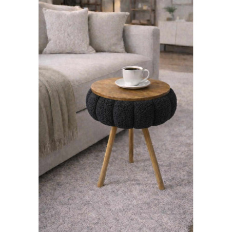 Table d'Appoint Ronde - Ø 33 cm - H 45 cm - Noir