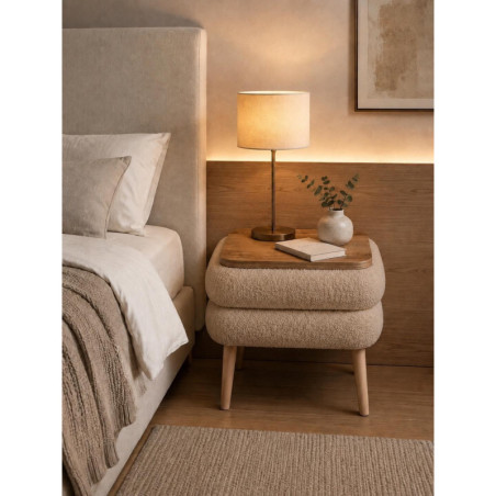 Table de Chevet - 40 x 45 x 50 cm - Beige