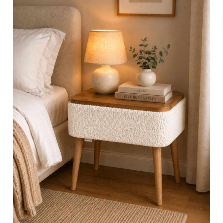 Table de Chevet - 45 x 55 x 30 cm - Blanc