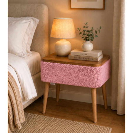 Table de Chevet - 45 x 55 x 30 cm - Rose