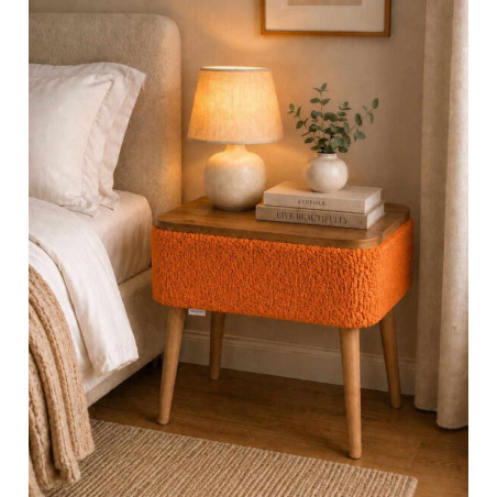 Table de Chevet - 45 x 55 x 30 cm - Orange