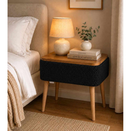 Table de Chevet - 45 x 55 x 30 cm - Noir