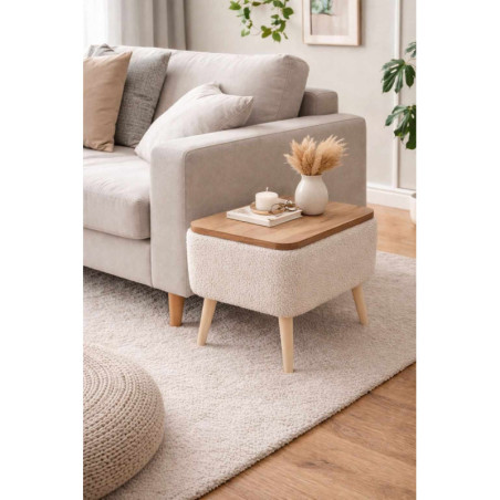 Table d'Appoint - 60 x 45 x 30 cm - Beige