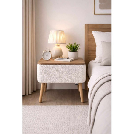 Table de Chevet - 45 x 45 x 30 cm - Blanc