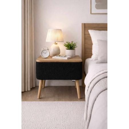 Table de Chevet - 45 x 45 x 30 cm - Noir